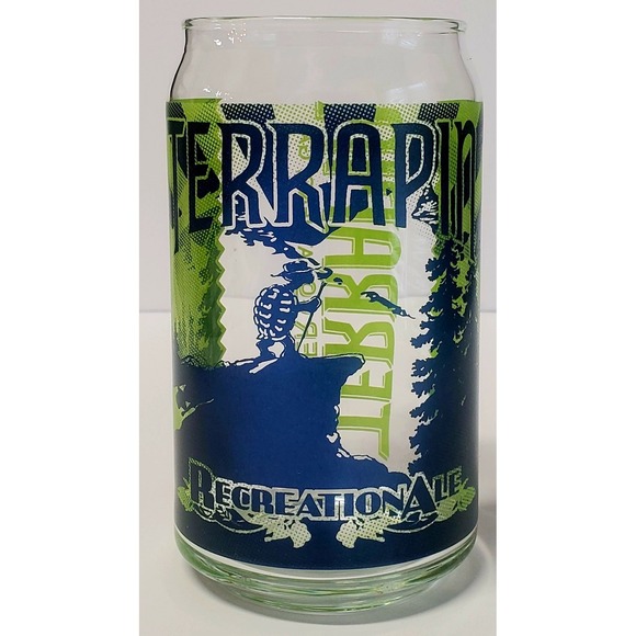Terrapin Beer Co. Other - Terrapin Beer Co. PInt Glass Recreation Ale Athens GA Clear Lime and Evergreen
